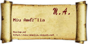 Miu Amália névjegykártya